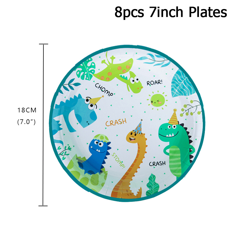 Dinosaur Disposable Tableware Dino birthday Party Decoration paper Napkin Plate Cup Kids Boy Jungle Safari Party Baby Shower: Fluorescence Yellow