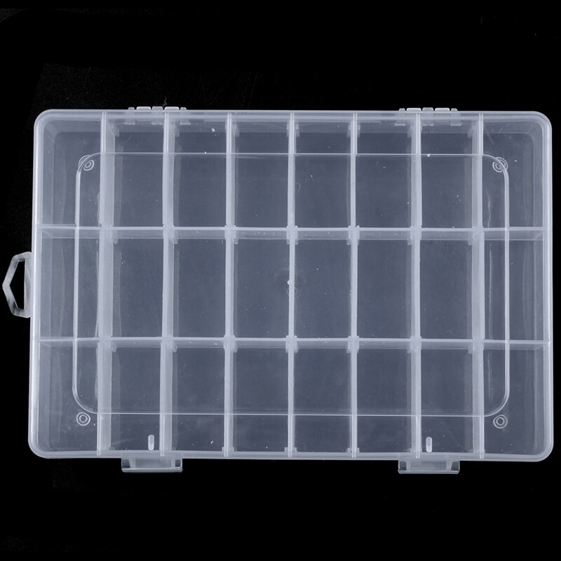 24 Compartment Slot Storage Box Practical Adjustable Plastic Case For Bead Rings Jewelry Display Organizer Storage Box Tool Cont