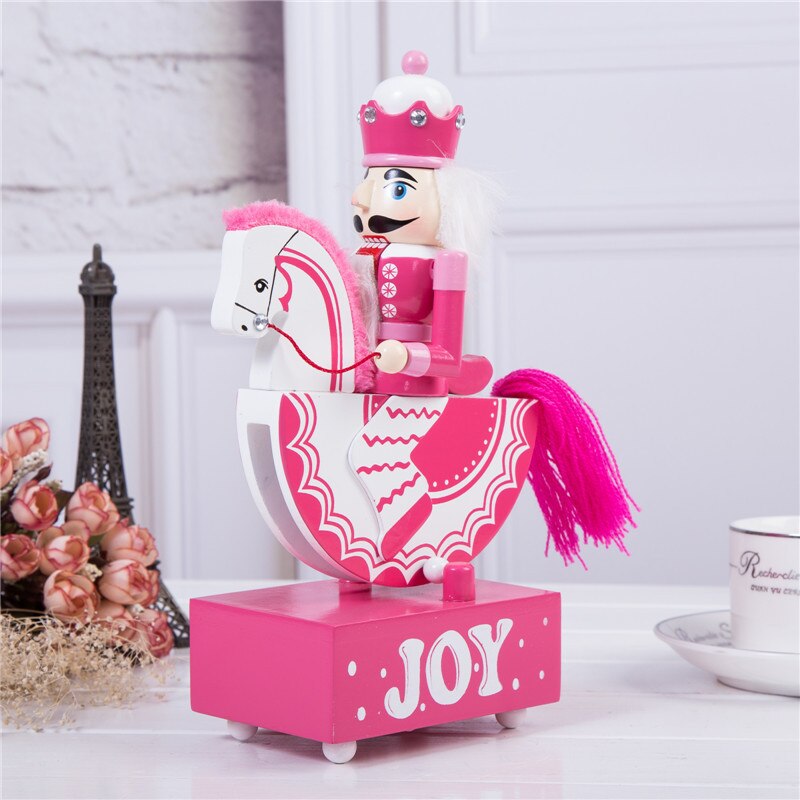 YTFSKFUI Roze houten notenkraker kerstversiering, 30 cm grote glitter notenkraker Kerstmis, traditionele notenkrakers kerstversiering, creatieve notenkraker soldaat voor open haard