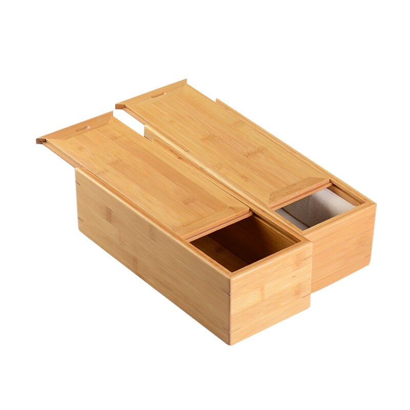 Natural Bamboo Organizer Craft Jewelry Case Holder rectangular book roll box
