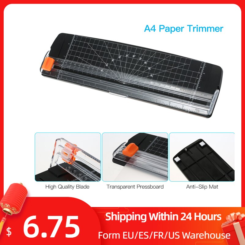 Aibecy Portable Paper Trimmer A4 Size Paper Cutter Cutting Machine 12 Inch Cutting Width for Craft Paper Photo Laminated Paper