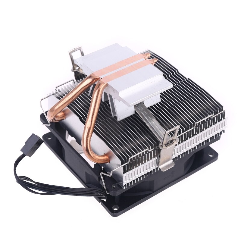 Silent CPU Cooler LGA/115X/775 3 Pin PC Cooling Radiator 2 Copper Tubes 5 Colors LED Cooling Fan