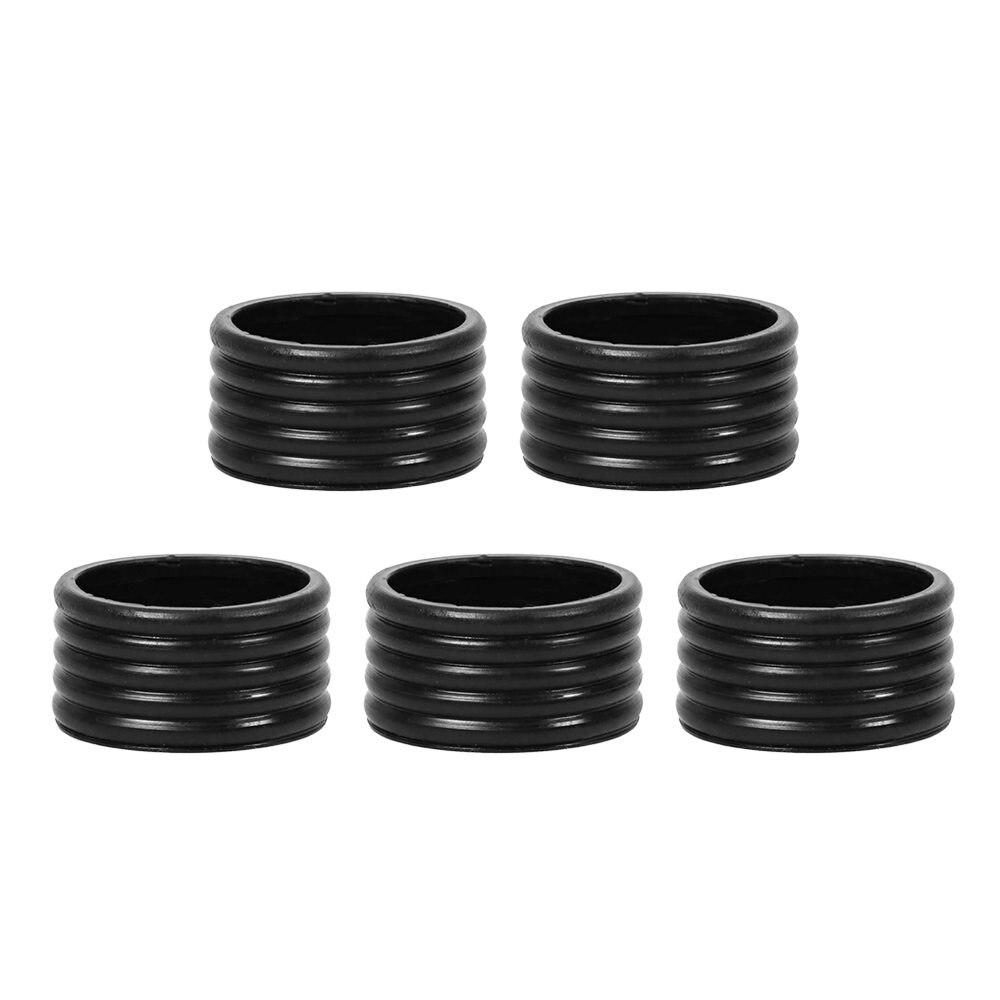 5 stücke Tennis Schläger Griff Silikon Ring über Fix Ring Tennis Griff Elastische Schutz Absorbieren dehnbar: Schwarz