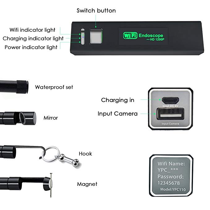 Wifi semi-rigied endoscop für ios android auto erkennung inspektion endoscop schlange video fleksibelt kamera 8mm 2/5/10m