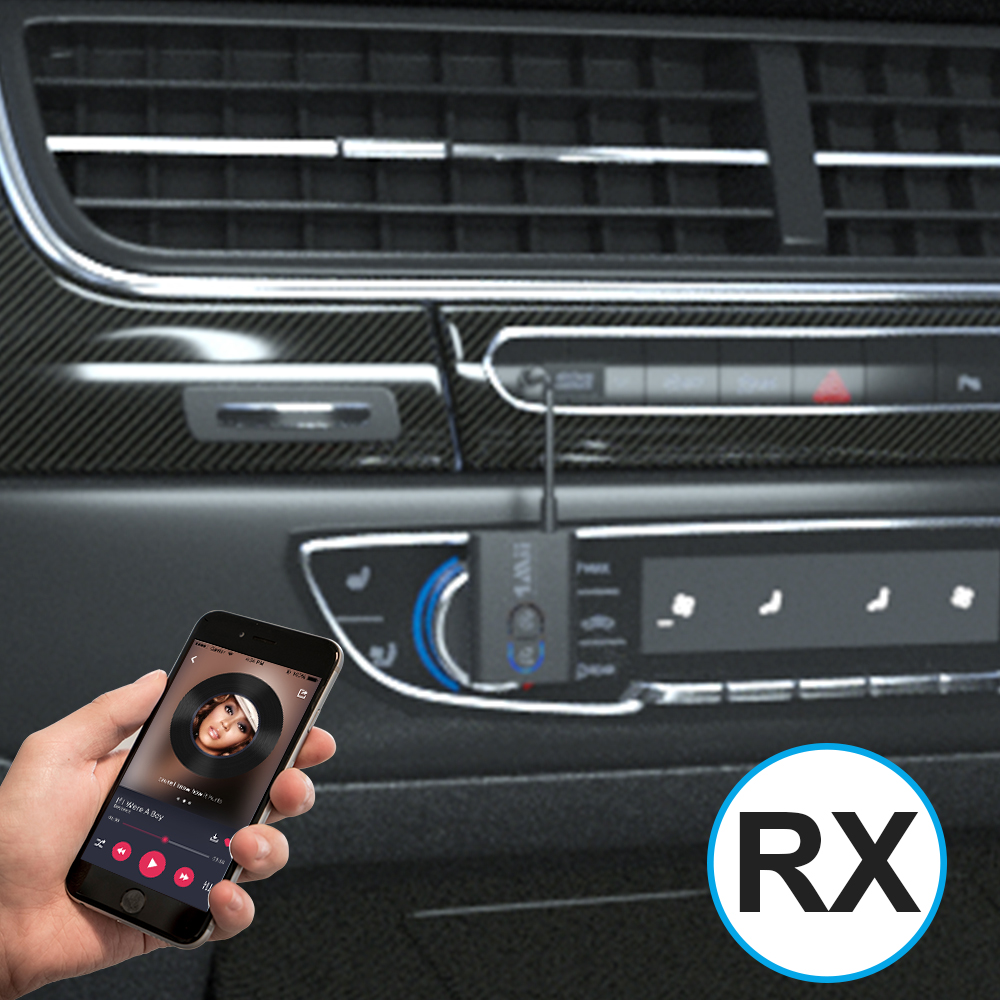 1mii ml300 transmissor e receptor de áudio portátil, compatível com bluetooth, aptx ll hd 280mah bateria 3.5mm, adaptador aux bt para tv, carro e pc