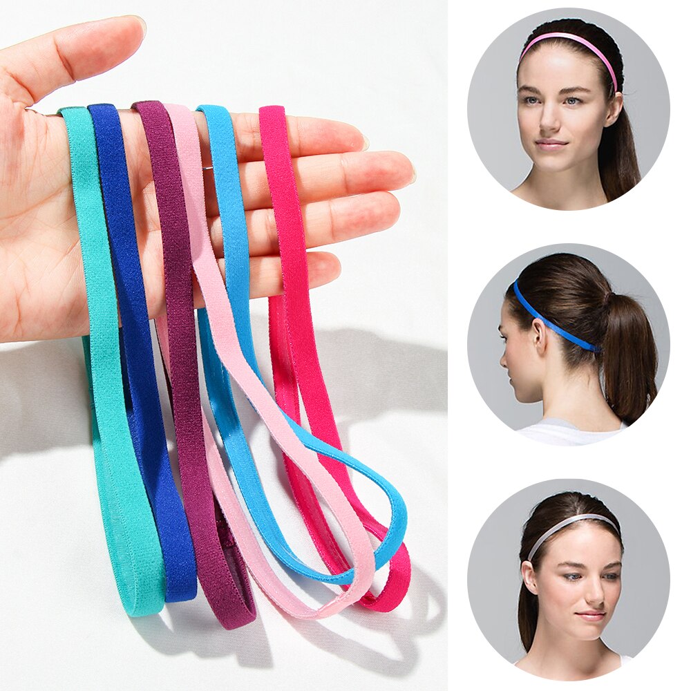 Diadema elástica fina de Color caramelo, cinta para la cabeza antideslizante para deporte, Yoga, gomas para el pelo, accesorios para el cabello, 1 unidad
