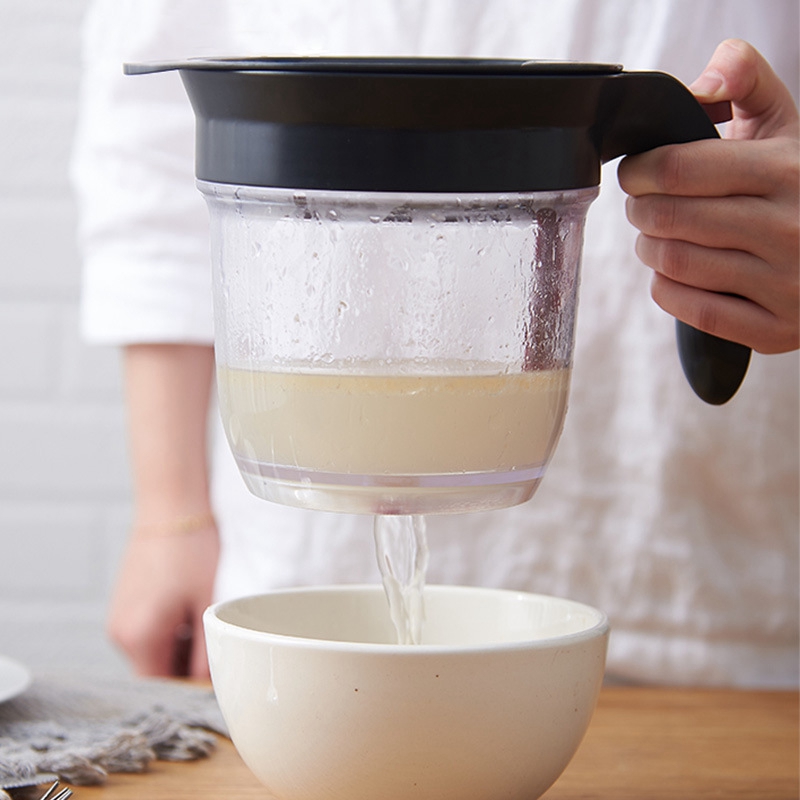ABSF Küche Werkzeug Fett Separator mit Boden Freisetzung Fett Separator mit Sieb Suppe Rückstände Öl Filter Separaten
