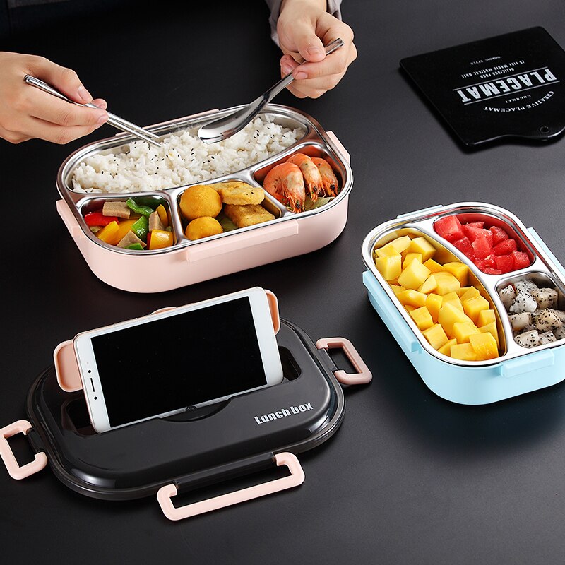 Lunchbox Voedsel Container Magnetron Verwarmd Lunchbox Voor Kids 304 Roestvrij Bento Lunchbox Voedsel Container Keuken Accessoires