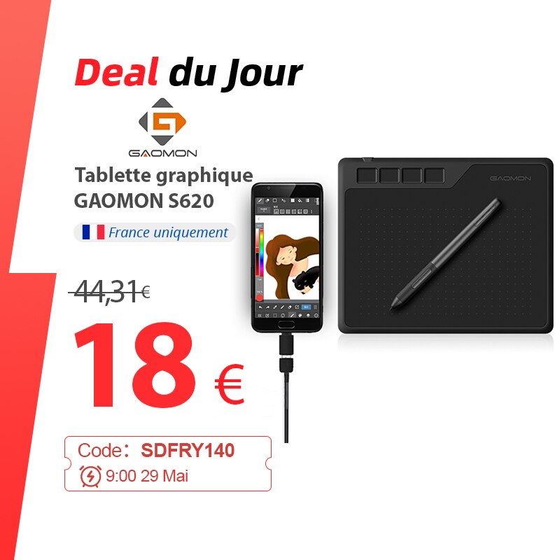 GAOMON S620 6.5 x 4 Inches Art Graphics Tablet for Digital Drawing &amp; OSU &amp; Online Teaching with 8192 Passive Pen 4 Express Keys