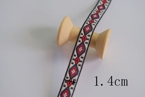 2 Meter 1.4Cm Etnische Geborduurde Jacquard Linten Retro Trim Diy Voor Decoratie Handwerk Kleding Naaien Hoofddeksels: C