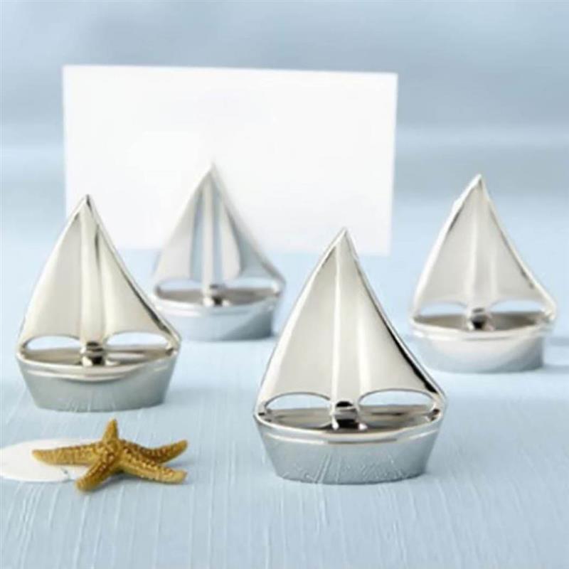 10PCS Wedding Table Number Card Holder Place Card Stand Alloy Sailboat Table Card Holder For Wedding