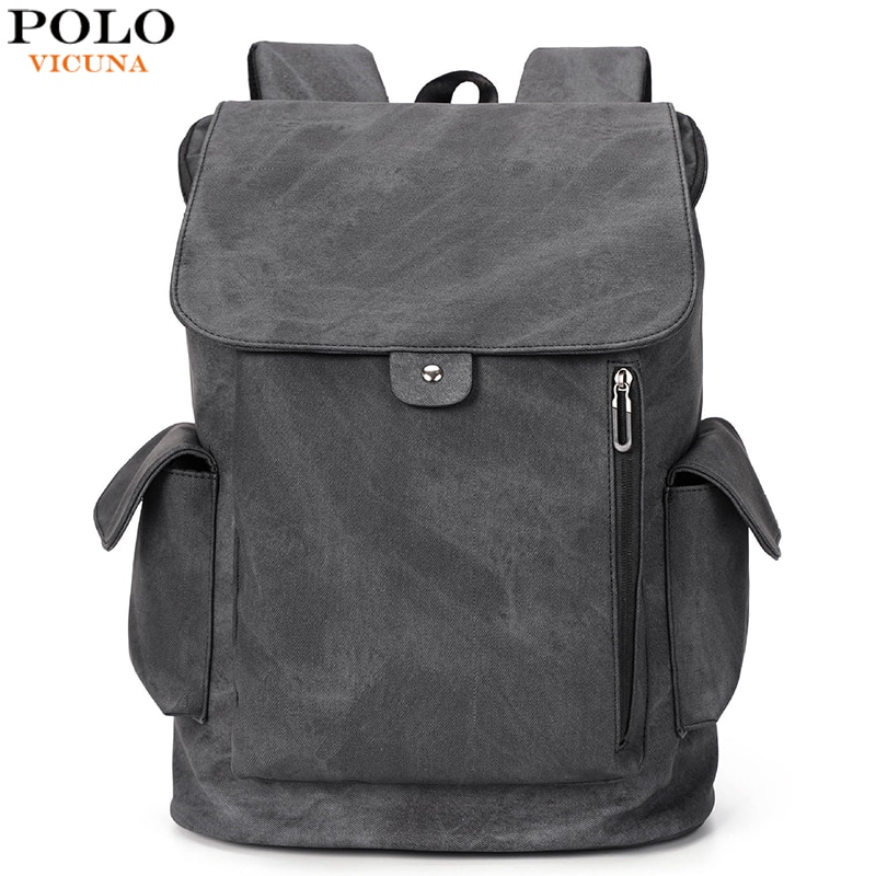 VICUNA POLO-Mochila de cuero de para hombre, morral informal de viaje de gran capacidad, venta directa de fábrica