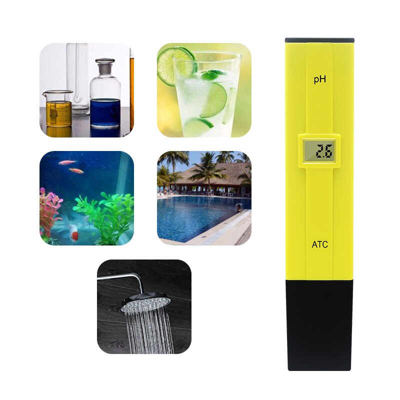 Digitale Ph Meter Water Tester Pen 0-14 Ph Hoge Accuract Voor Aquarium Bodem Voedsel Lab Ph Monitor Atc draagbare