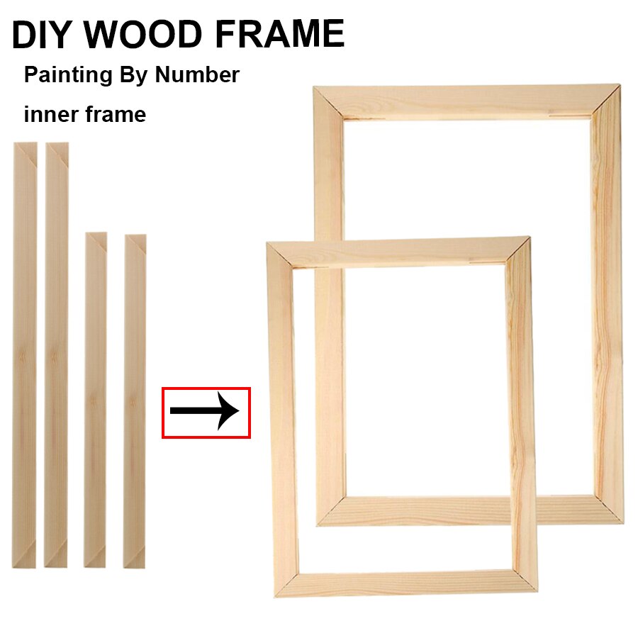Houten fotolijst voor doe-het-zelf olieverfschilderij op nummer, abstracte verf, muursticker, kleurplaten, posters, hanger, binnenlijst, woondecoratie