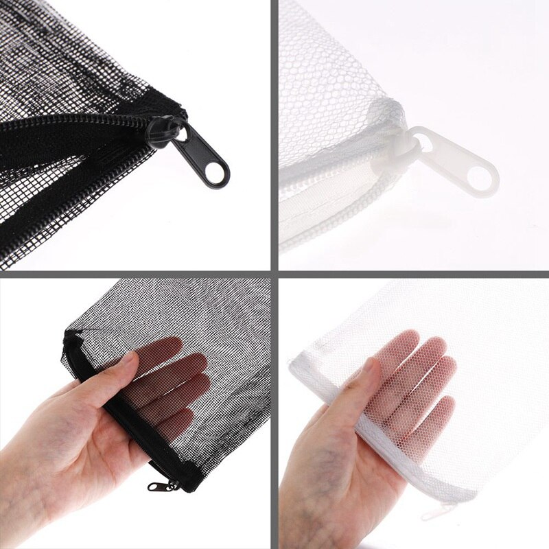 Polyester filtre maille filet sac Aquarium Aquarium étang médias fermeture éclair blanc 20x15 Cm