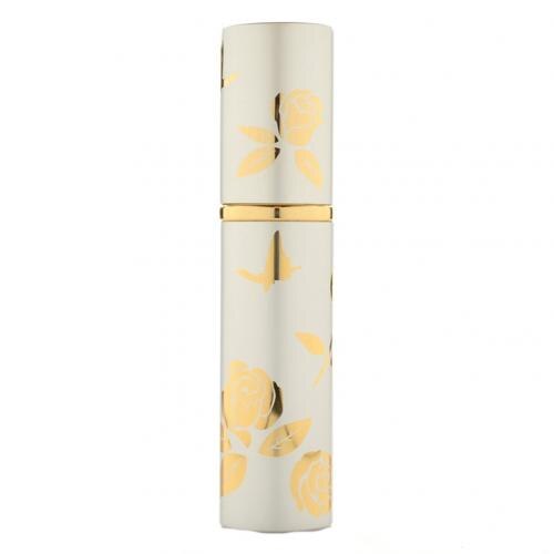 Kukkakuvioinen hajuvesipullo matka uudelleen täytettävä tyhjä hajuvesipullo sumutin kosmetiikkasäiliö suihkepullo tuoksupumppu annostelija: Hopea