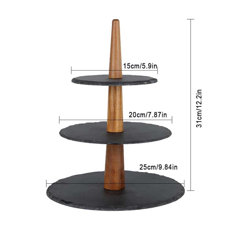3 Tier Cake Tray Anti-slip Cupcake Sushi Dessert Display Stand Serving Platter