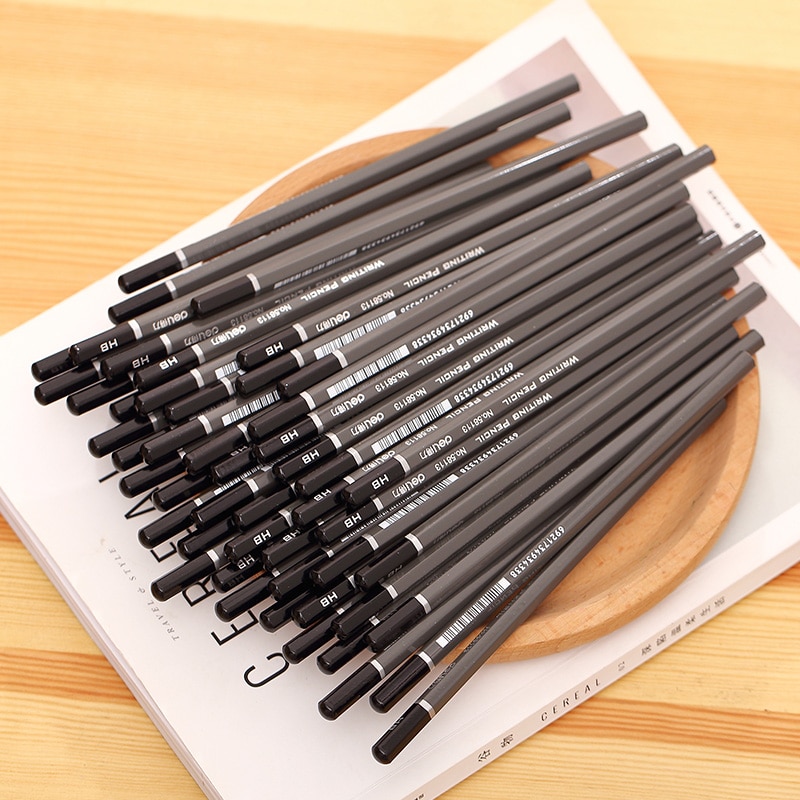 Deli HB hexagonal advanced graphite writing sketch pencil, drawing basswood pencil, student office stationery