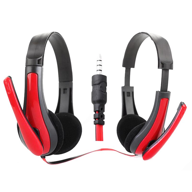 Stereo 3.5mm trådbundna hörlurar spelar spel röstsamtal med mikrofonjusterbara headset fonos för dator bärbar dator spel