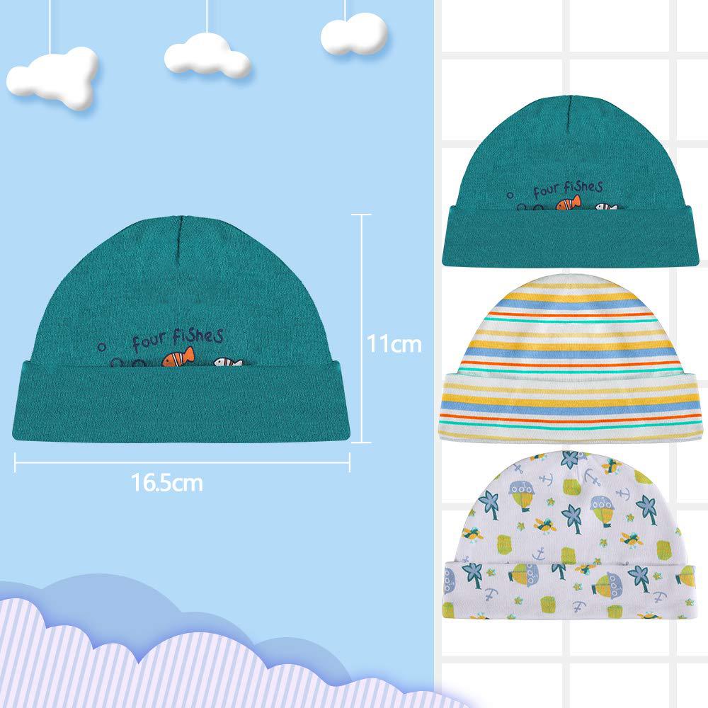 Baby Boy Accessories Cotton 3Piece Hat+3Piece Gloves+3Piece Bibs Newborn Photography Props Nightcap Sleep Boys Beanie