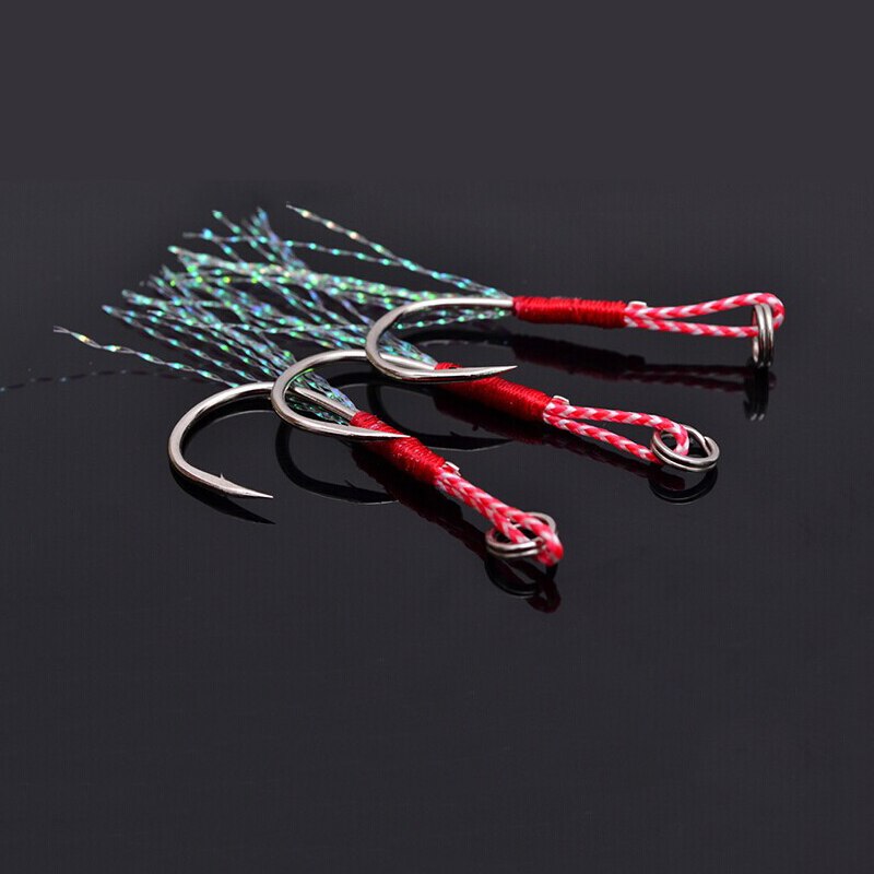 10pcs/pack 10# to 20# Origin jigging assist hook overweight boat jigging bait fishing roped thread jig hook fishing tackle