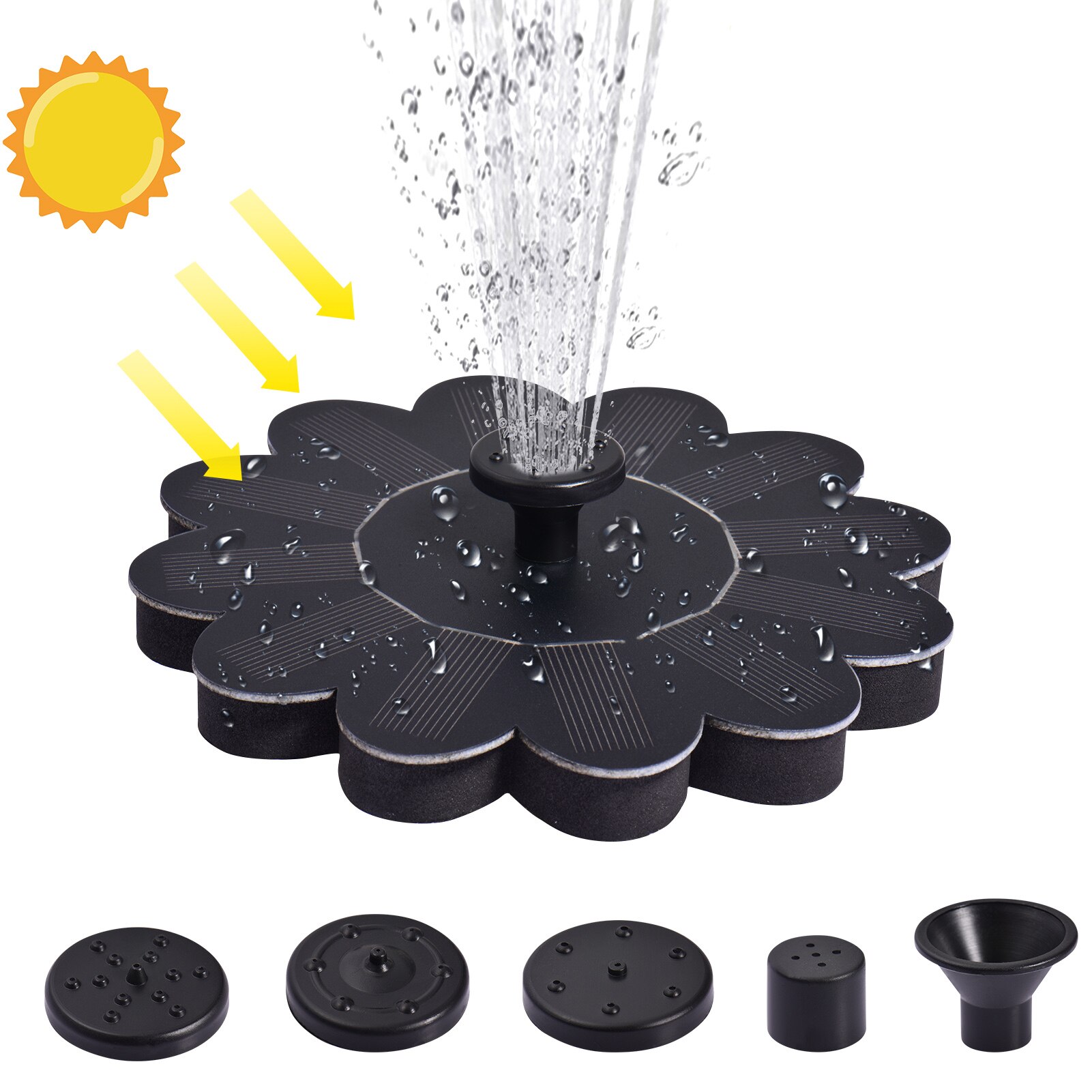 7V 1.4W Vijver Fontein Pomp Met 4 Nozzles Fontein Voor Home Water Decoratives Fonteinen Voor Outdoor Yard