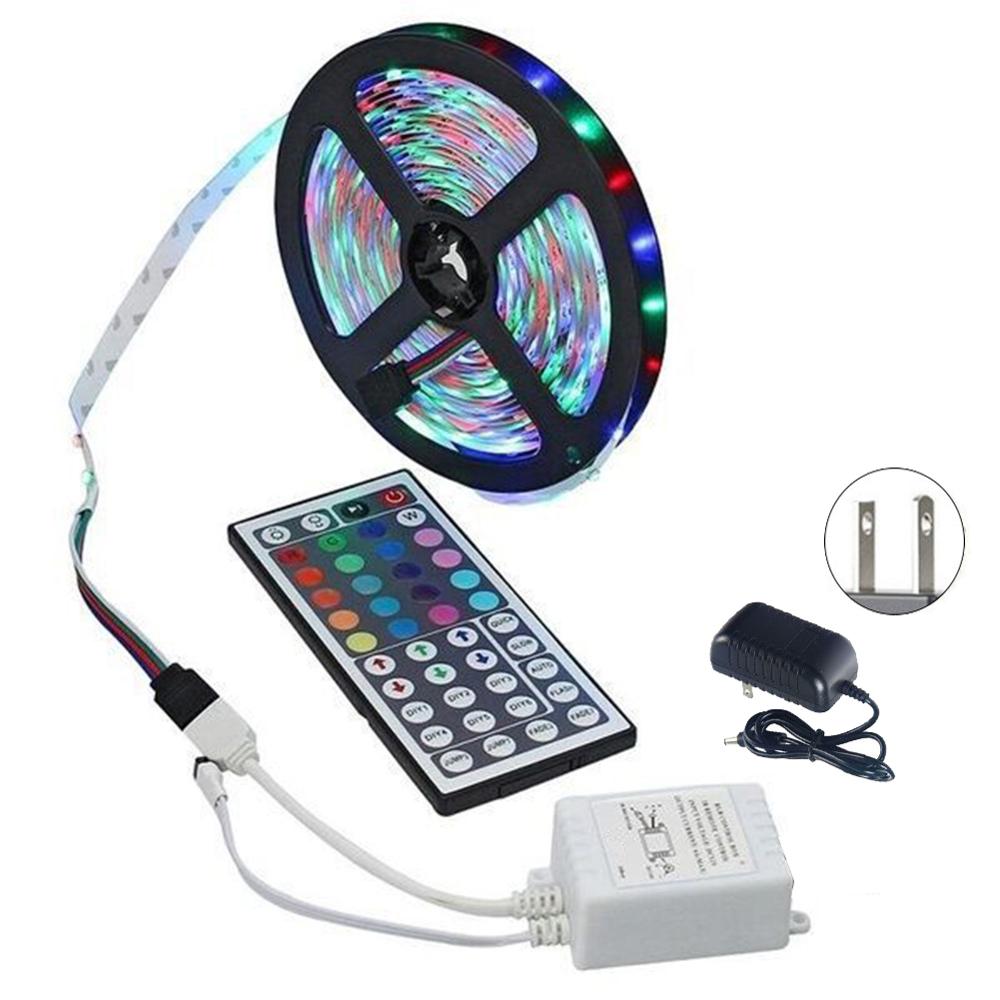 Led Strip Licht Rgb 3528 Smd Flexibele Lint Fita Led Light Strip Rgb 5M 10M 15M Tape diode Dc Afstandsbediening: 3M / No power