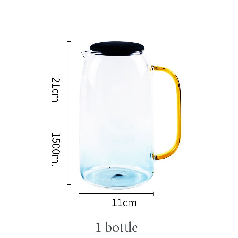 Glass Kettle Set Household Heat-resistant and High-temperature Explosion-proof Cooler Large Capacity Cold Water Teapot: 1 Bottle