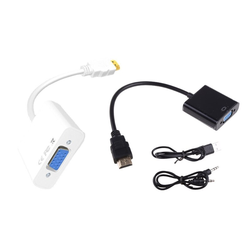 Hdmi-Compatibel Naar Vga Adapter Vergulde Hdmi-Naar-Vga Audio Voor Computer Desktop Laptop Pc monitor Projector Hdtv 1080P
