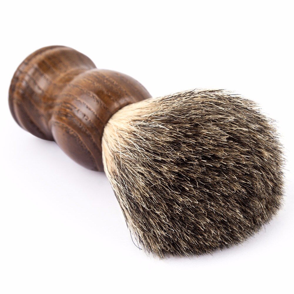 Qshave man pure grævling hår barberkost gammelt træ træ farve til barberkniv sikkerhed lige klassisk sikkerhedsskraber 11cm x 5cm