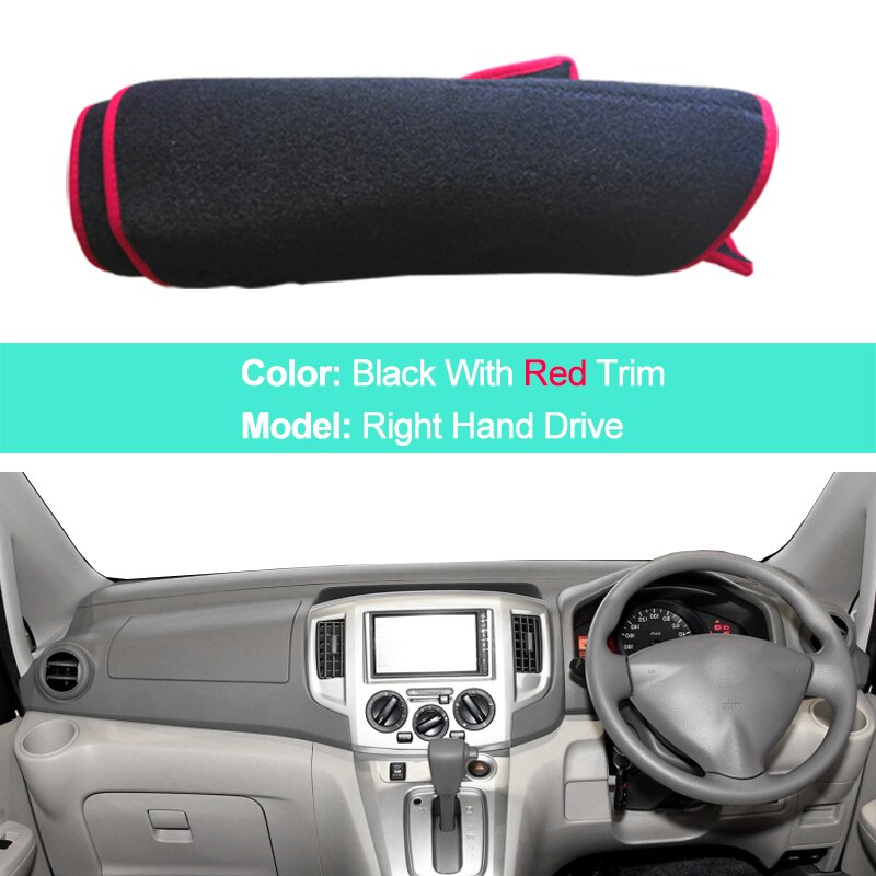 Tapis pour Nissan NV200 – LHD RHD 2 couches, couverture de tableau de bord de voiture, tapis de protection pour pare-soleil,: RHD Red