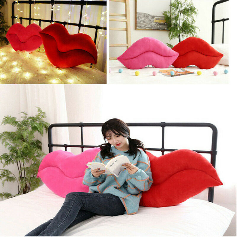 Uformell 30cm rosa røde lepper form pute hjem dekorative kaste pute sofa midje pute hjem tekstil pute