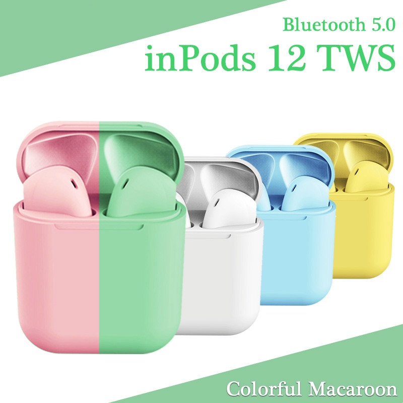 Macaron inPods 12 i12 TWS Auricolare Bluetooth Mini Cuffia Senza Fili Auricolari Bluetooth Auricolare con Box Di Ricarica Auriculars Fone