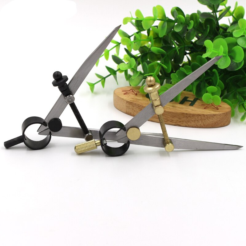 1pcs Adjustable Pitch Gauge Leather Spacing Compass Tools Painting Divider Leather Marking Scriber Compass DIY Leathercraft Tool