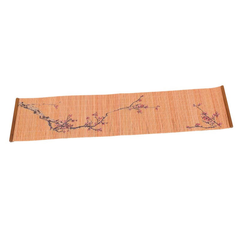 Te bakke serviet klud vandtæt bordløber te måtte te ceremoni tilbehør håndlavet bambus gardin: Blomme blomstre