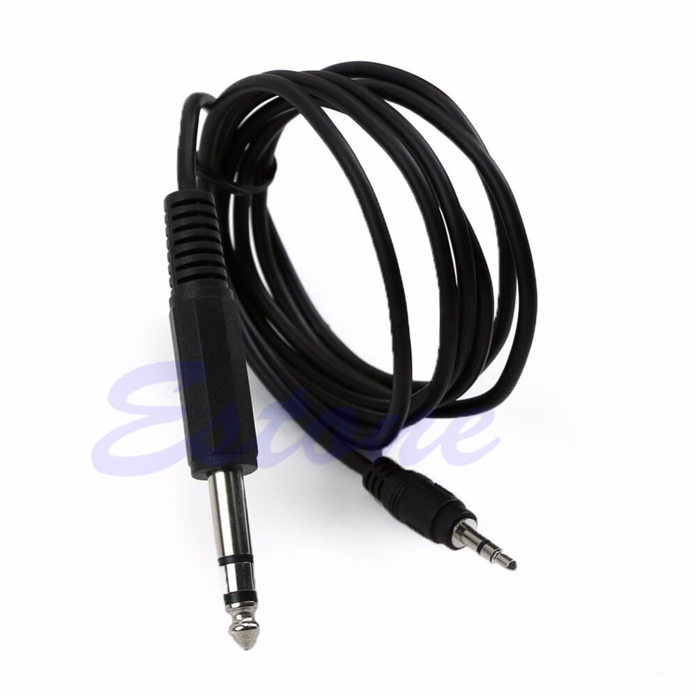 5Ft 1.5m 1/4" 6.35mm TRS Stereo Male To 1/8" 3.5mm Male Plug Aux Cable Cord Char - L060