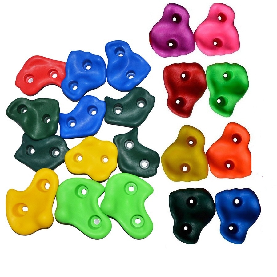 10/15 st barn klippvägg klätterstenar plast barn hand fötter håller grepp kit utan skruvar klätterutrustning