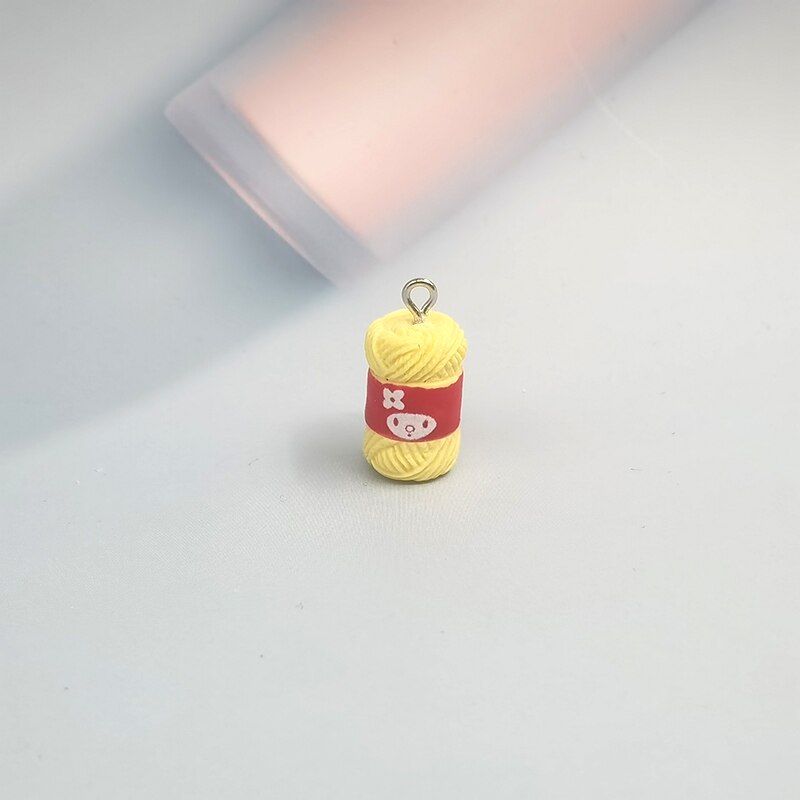 Kawaii – pendentifs mignons en fil de laine et résine, 10 pièces, pendentifs en forme de lapin, pour fabrication de bijoux faits à la main, à la , C316: yellow