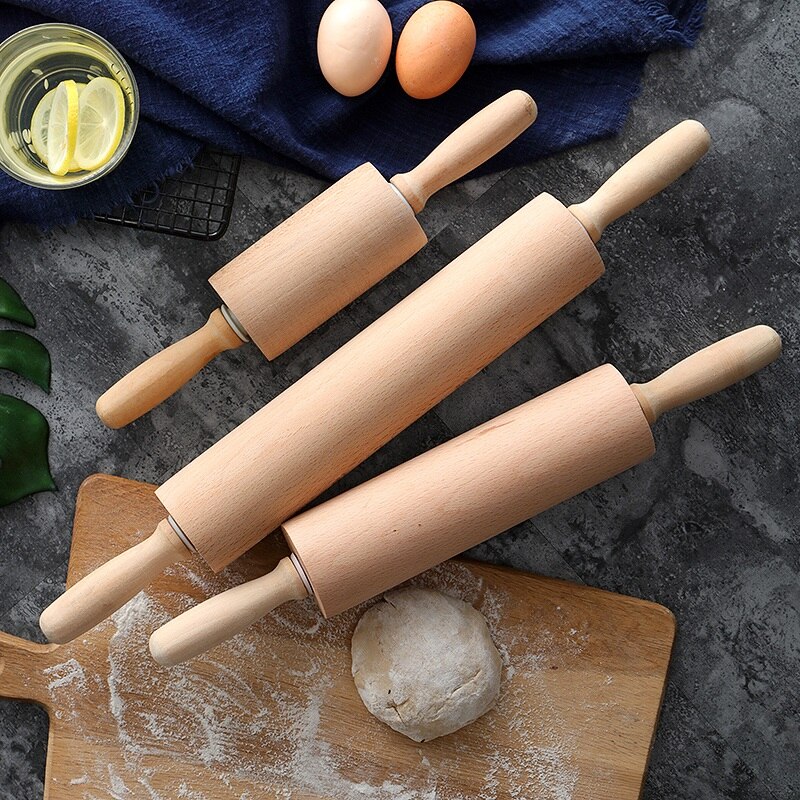 Solid wood rolling stick Roller press stick Painless dumpling skin rolling stick Large hammer rolling stick baking tool