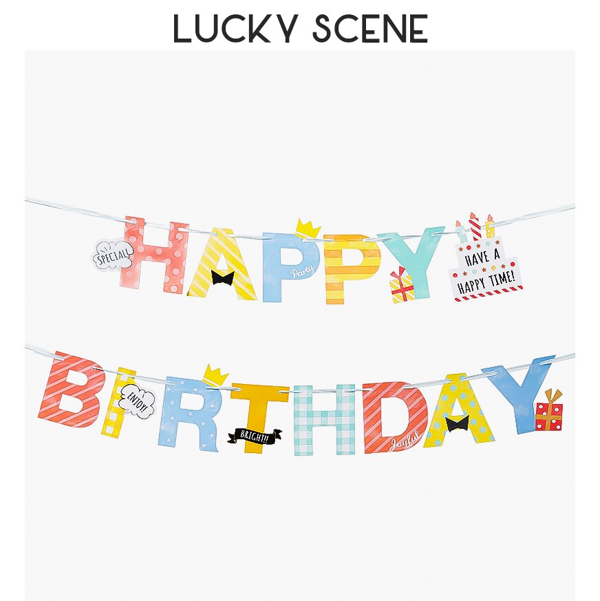 Colorful Birthday Letter Banner Flag for kids to celebrate First Birthday S00338: Default Title