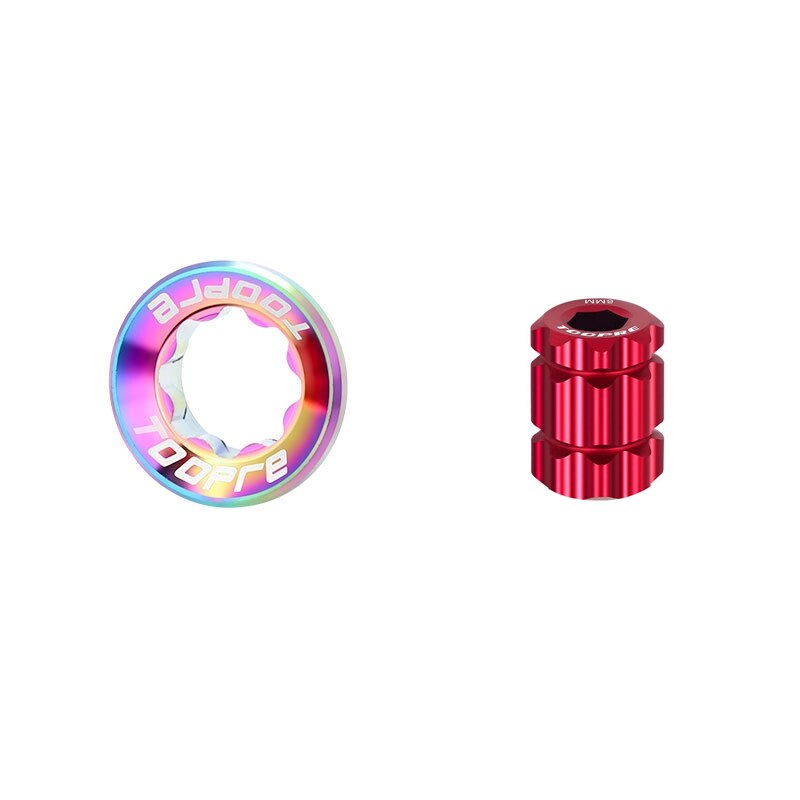 TOOPRE-tornillo de aleación de aluminio para bicicleta de montaña, rueda de cadena integrada Torx, cubierta de manivela EIEIO M20, perno para XT/XTR/SLX/DEORE: Colorful Red Tool