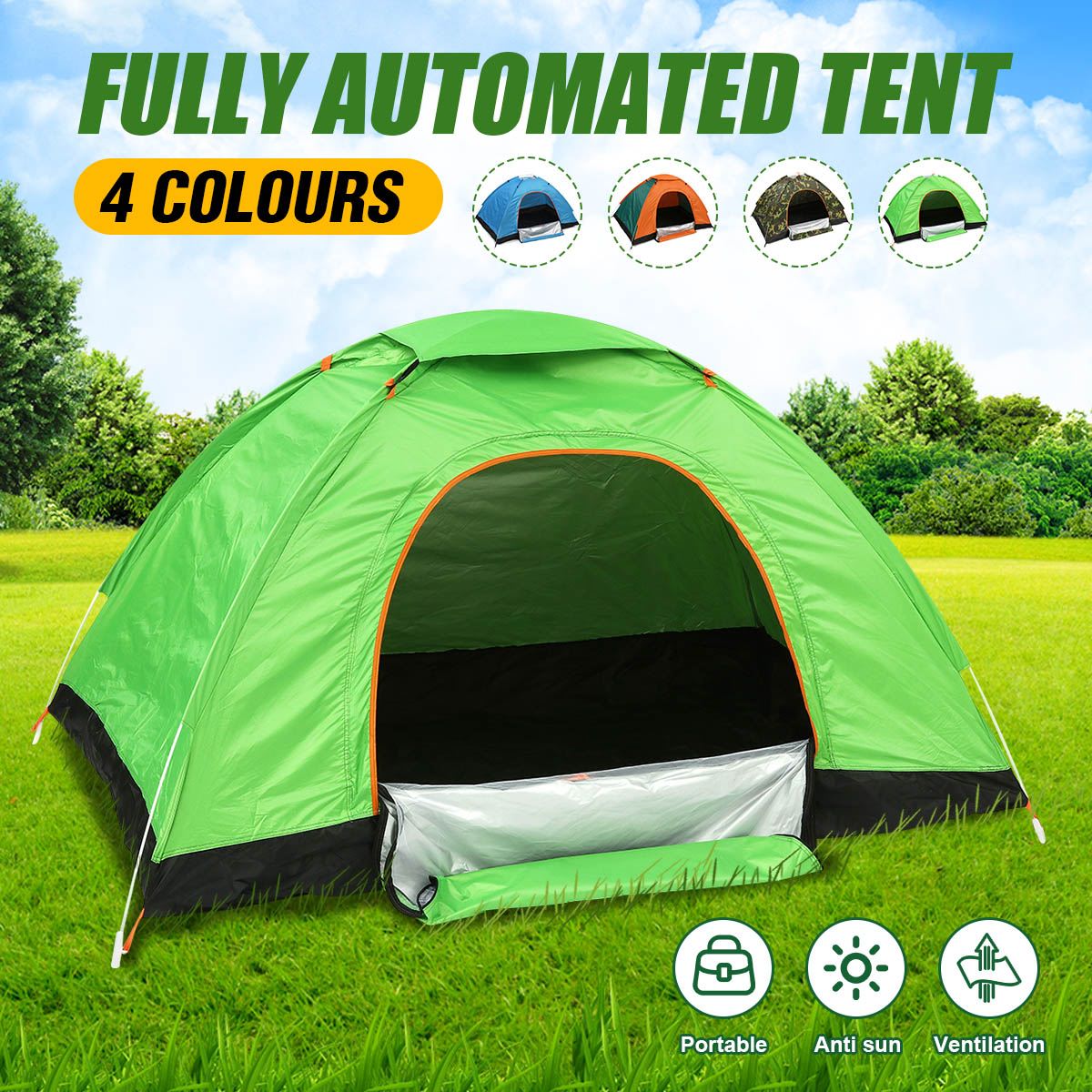 Automatische Pop-Up Outdoor Camping Tent 1-2 Persoon Meerdere Modellen Open Familie Toeristische Kamp Tenten Ultralight instant Schaduw