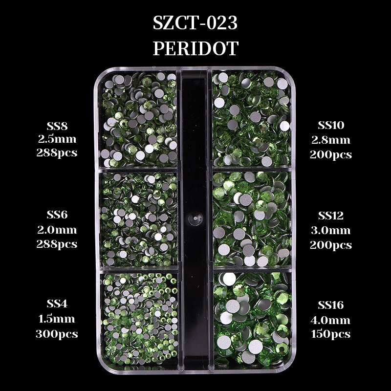 6Grids/box Nail Art Rhinestones 1426pcs AB Mixed Size Crystal Gem Diamonds 3D Nail Rhineston Nail Art Decoration DIY Face Makeup: 05