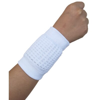 1pc män elastiskt andningsbart armband sport svettband handband för gym volleyboll tennis svett handledsstöd omslagsskydd: Vit