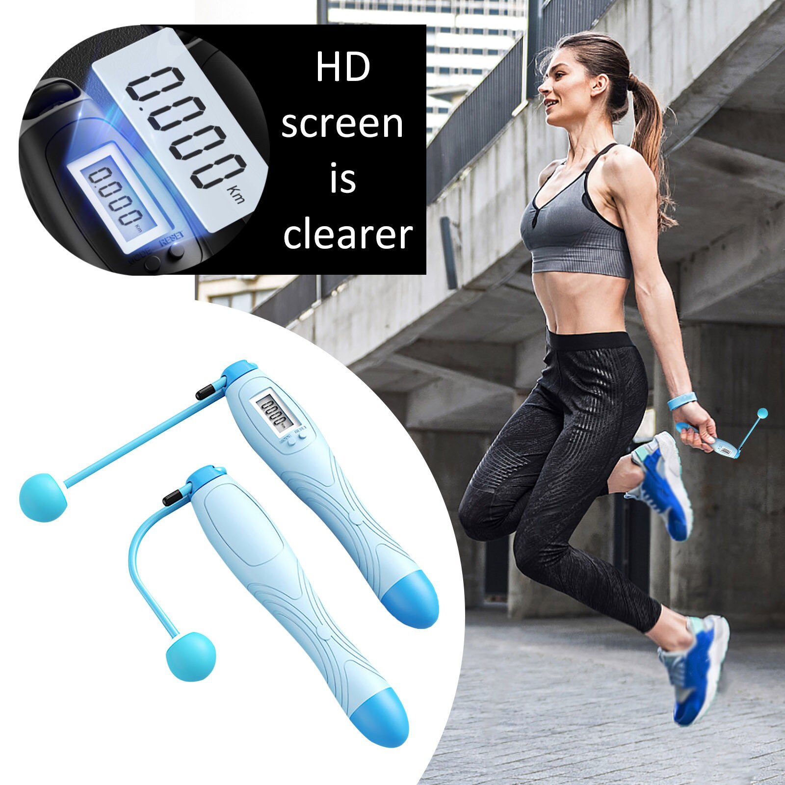 Jumping Rope Digital Wireless Jumping Rope Efficient Weight Loss Counting Calorie Fitness Sport Ropes Excercise Jump Rope