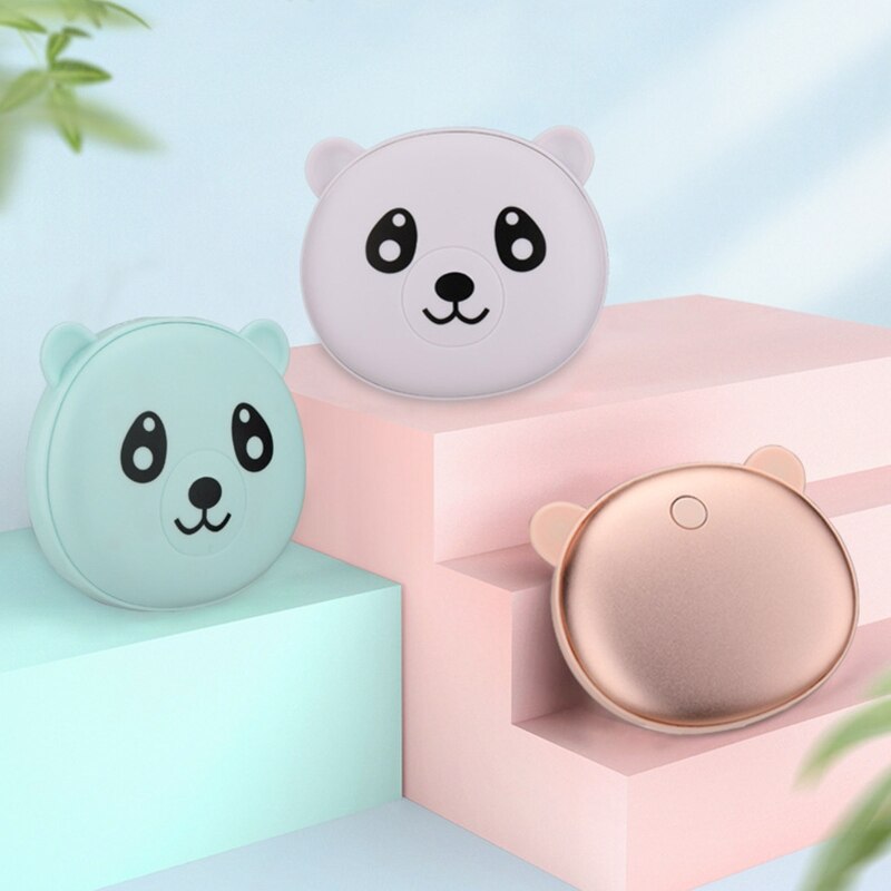 Cute Cartoon Panda Bear Winter Mini Hand Warmer 2 In 1 3600mAh Rechargeable Pocket Mobile Power Bank Reusable Electric U1JE