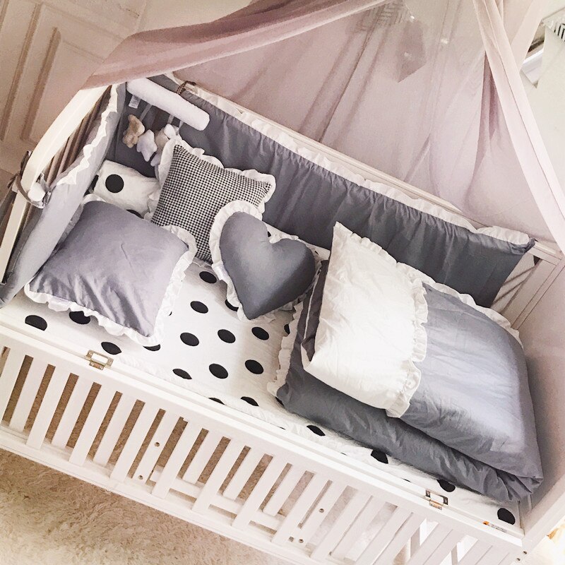 Babydyne madrasbetræk nyfødt tremmeseng krybbesæt soveværelse puder baby dreng sengetøj bomuld til soveværelse vaskbar ycz 042