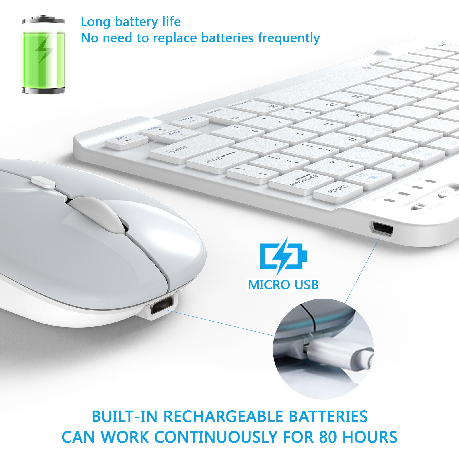 Mini Wireless Keyboard Bluetooth Keyboard For ipad Phone Tablet Rechargeable keyboard For Android ios Huawei Samsung Xiaomi