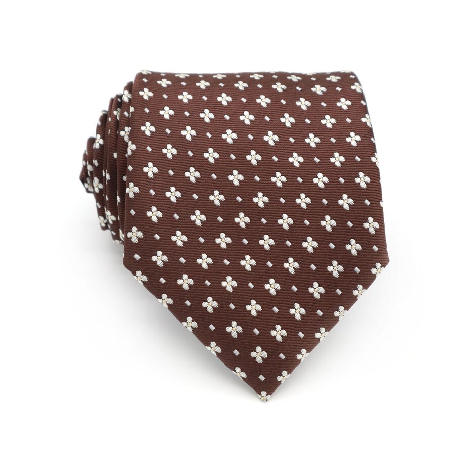 Cravate à motif Floral pour hommes | En soie, 8cm, costume de cérémonie, à la , motif de fleurs, pour le mariage: KT106