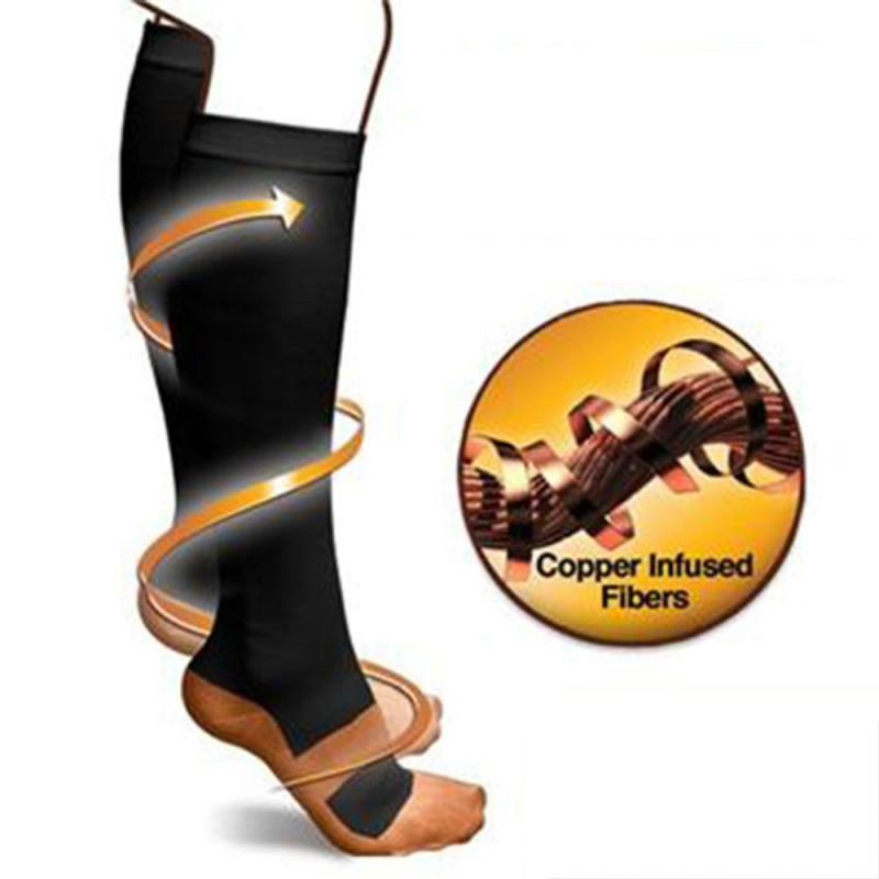1 Paar Anti-Vermoeidheid Compressie Sokken Afslanken Unisex Foot Pain Relief Vetverbranding Sokken Sokken Ondersteuning Knie Hoge Kousen